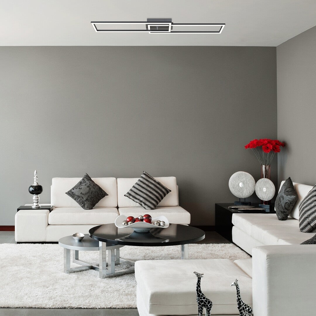 Plafoniera LED Nefertum, negru, 38W, 3150lm, 3000K-6500K, WIFI, IP20, Rabalux, 71004