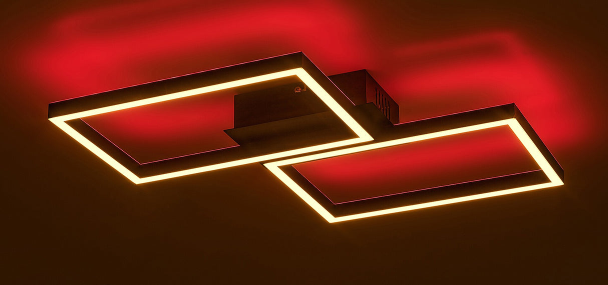 Plafoniera LED Ludano, negru, 40W, 2400lm, 2700-6500K, RGB, IP20, Rabalux, 71032