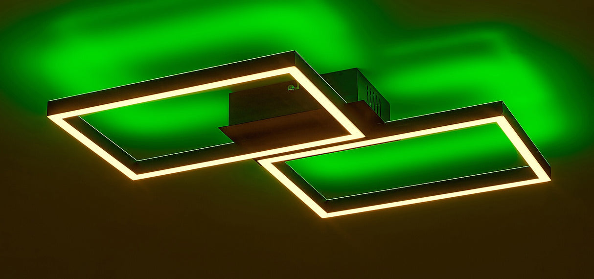 Plafoniera LED Ludano, negru, 40W, 2400lm, 2700-6500K, RGB, IP20, Rabalux, 71032