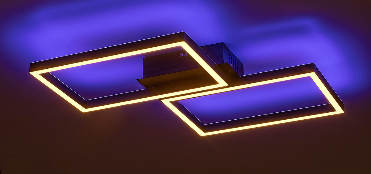 Plafoniera LED Ludano, negru, 40W, 2400lm, 2700-6500K, RGB, IP20, Rabalux, 71032