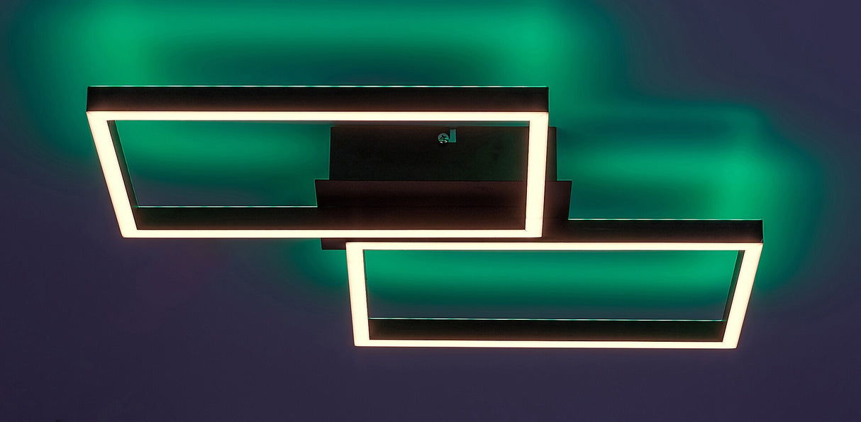 Plafoniera LED Ludano, negru, 40W, 2400lm, 2700-6500K, RGB, IP20, Rabalux, 71032