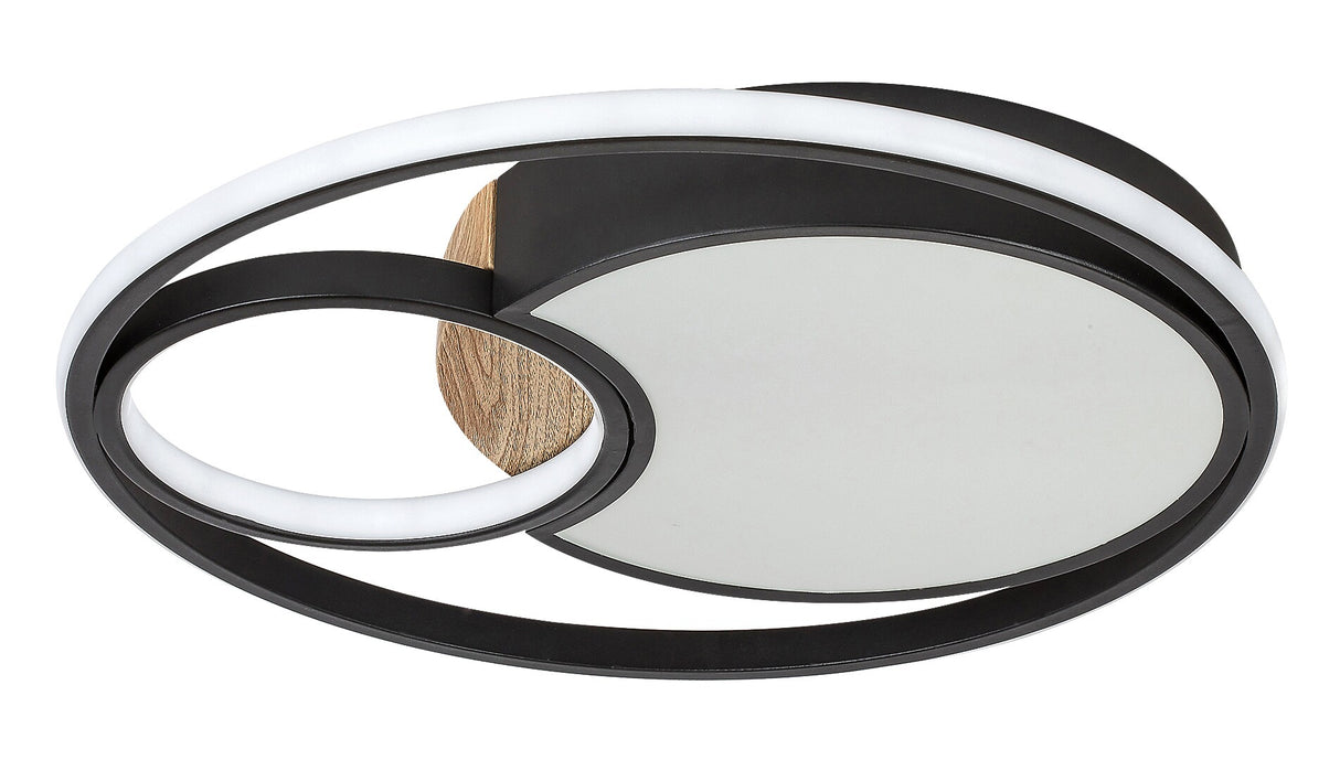 Plafoniera LED Leola, negru, 81W, 3800lm, 3000K/4000K/6000K, IP20, Rabalux, 71044