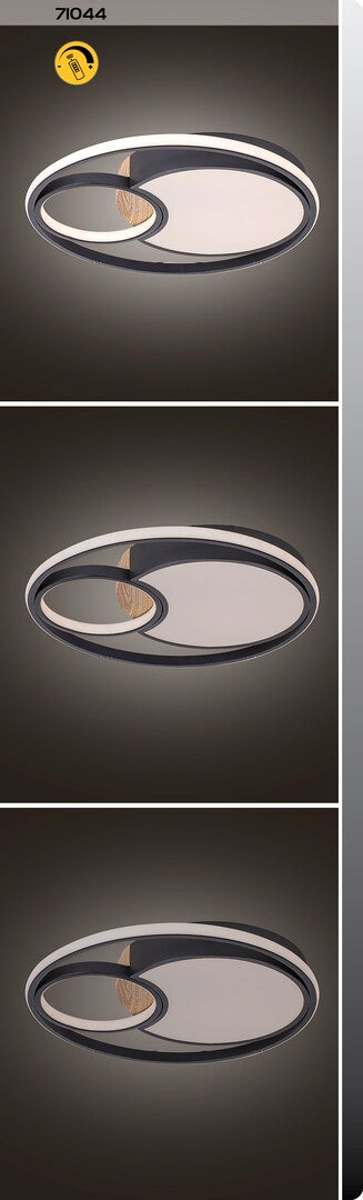 Plafoniera LED Leola, negru, 81W, 3800lm, 3000K/4000K/6000K, IP20, Rabalux, 71044