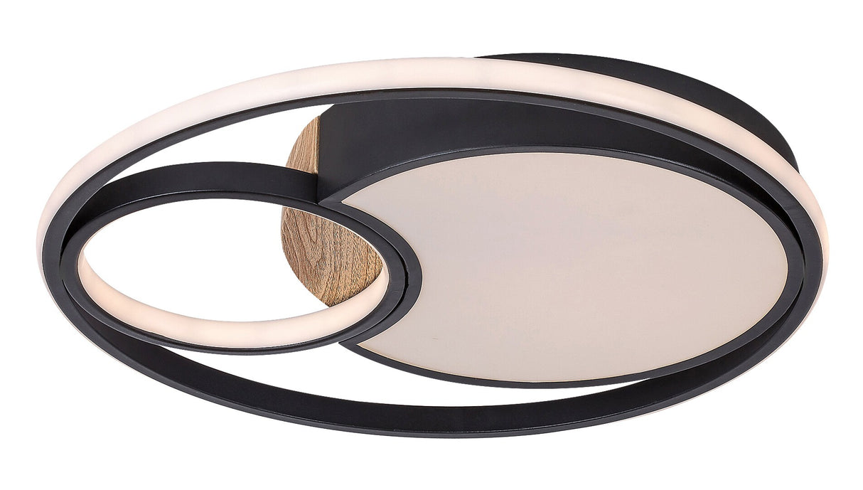 Plafoniera LED Leola, negru, 81W, 3800lm, 3000K/4000K/6000K, IP20, Rabalux, 71044