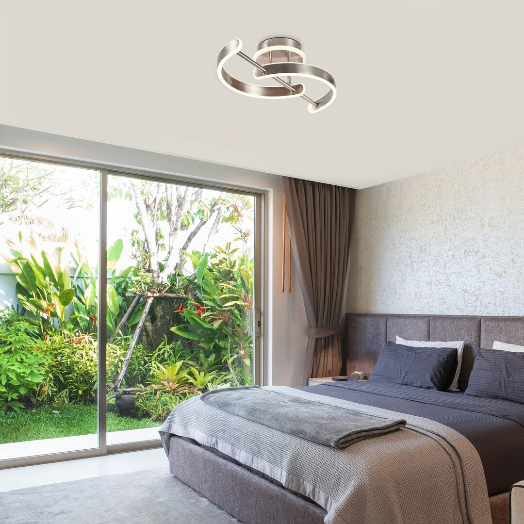 Plafoniera LED Jarnelle, crom satin, 30W, 2150lm, 3000K, IP20, Rabalux, 71052