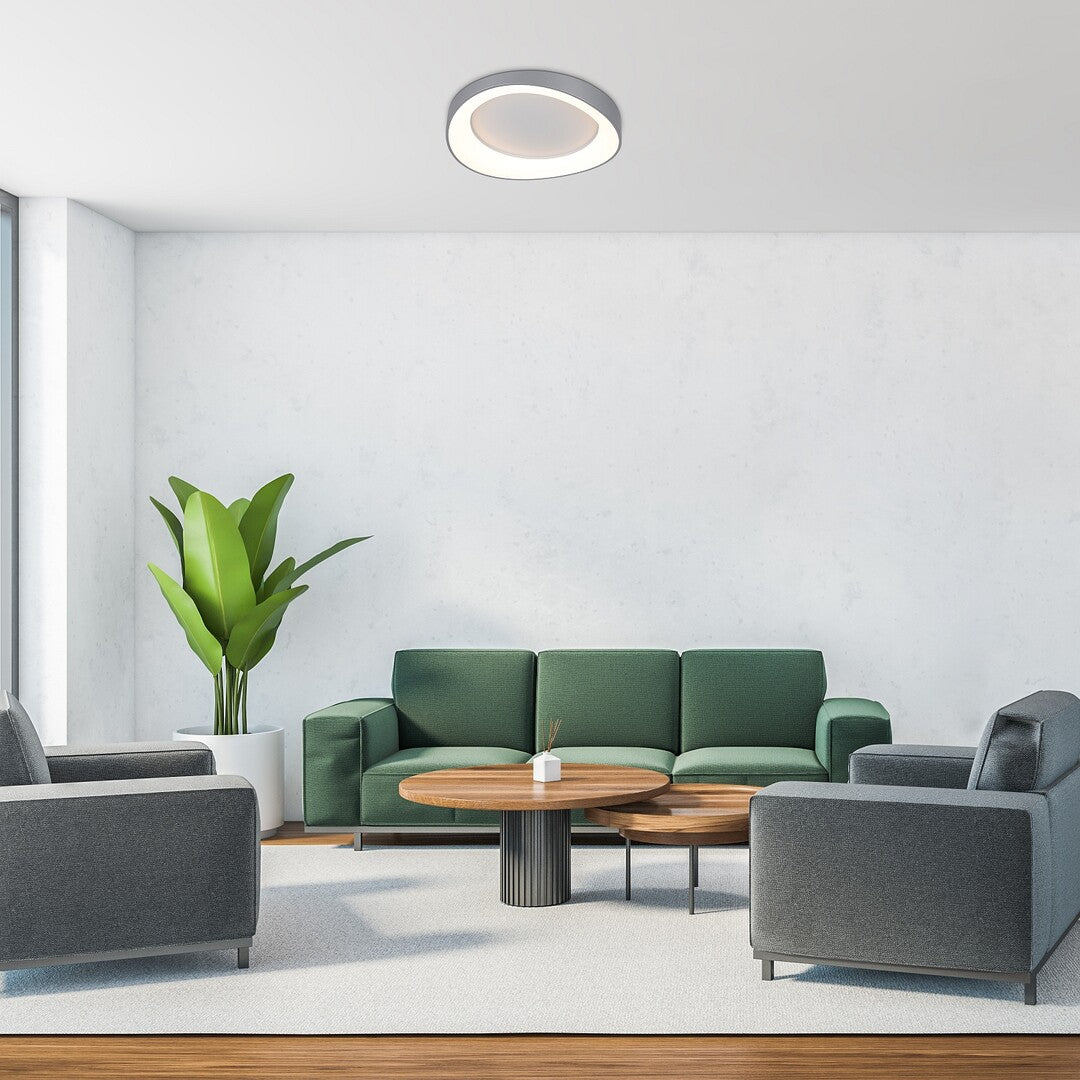 Plafoniera LED Iliana, argintiu, 38W, 2600lm, 3000K, L.42cm, IP20, Rabalux, 71055