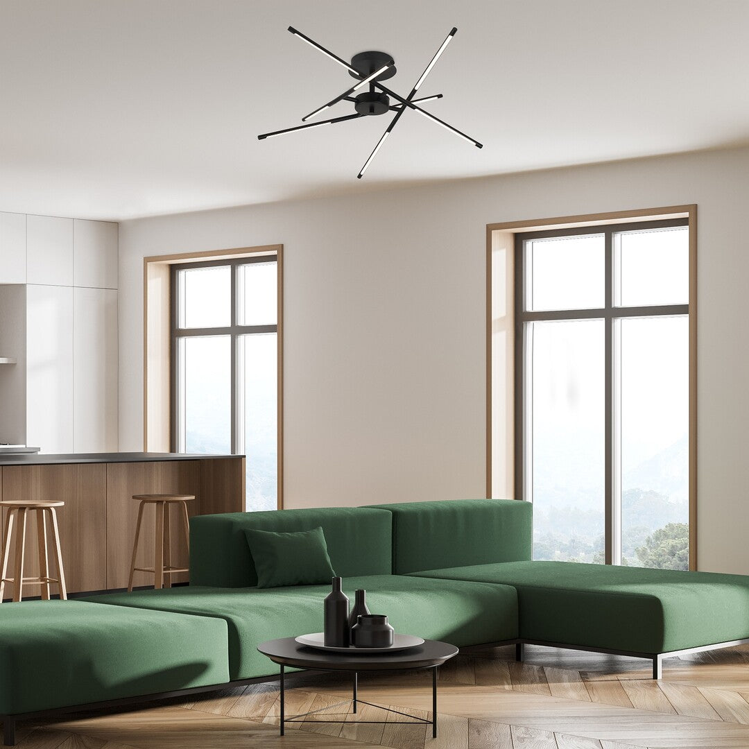 Plafoniera LED Henli, negru mat, 30W, 1300lm, 3000K, L.76cm, IP20, Rabalux, 71056