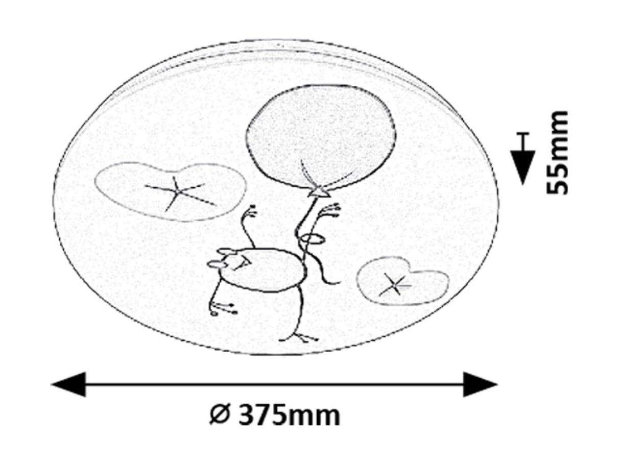 Plafoniera pentru copii Froggo, alb, LED 24W, 1440lm, 3000K, D.37.5,IP20, Rabalux, 71069