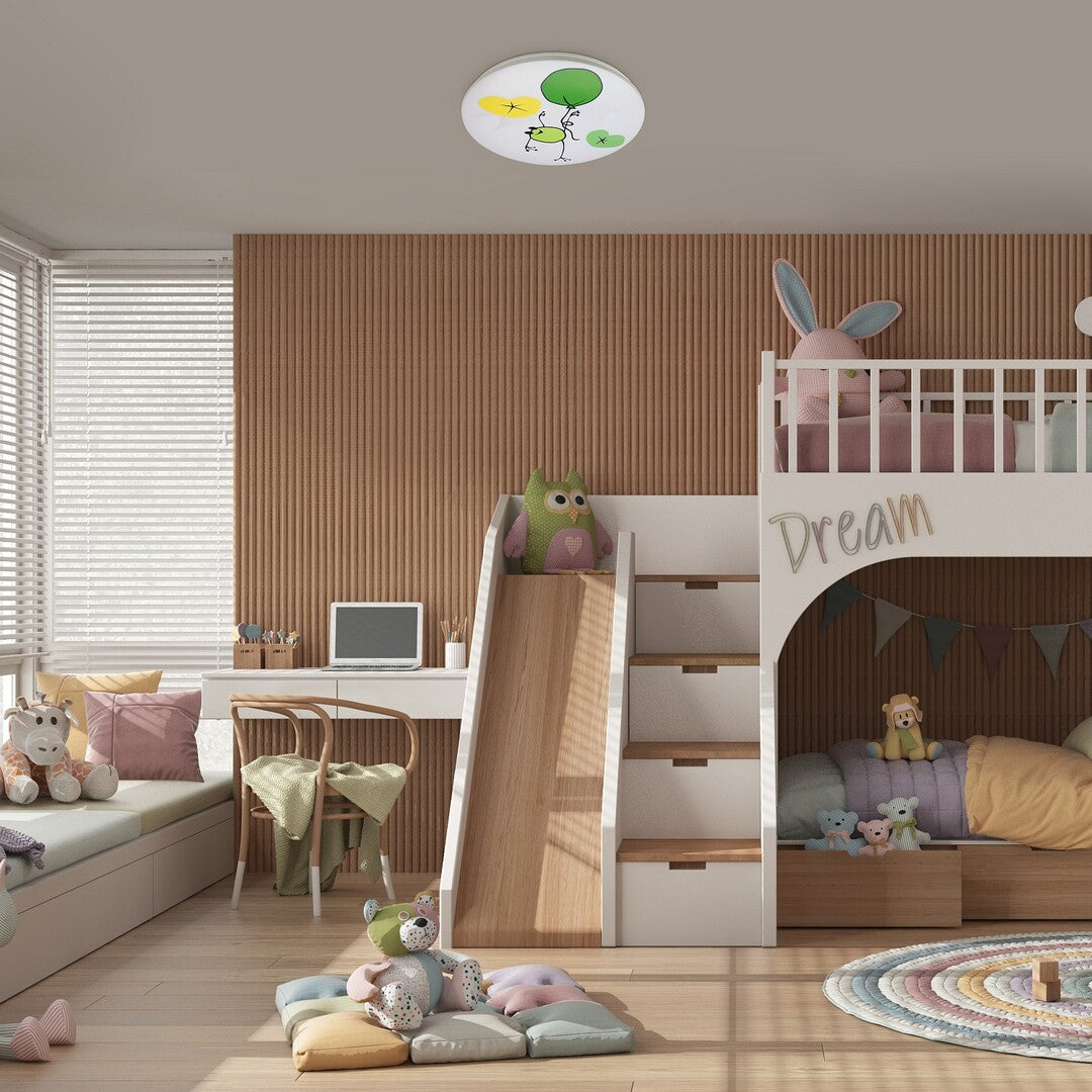 Plafoniera pentru copii Froggo, alb, LED 24W, 1440lm, 3000K, D.37.5,IP20, Rabalux, 71069