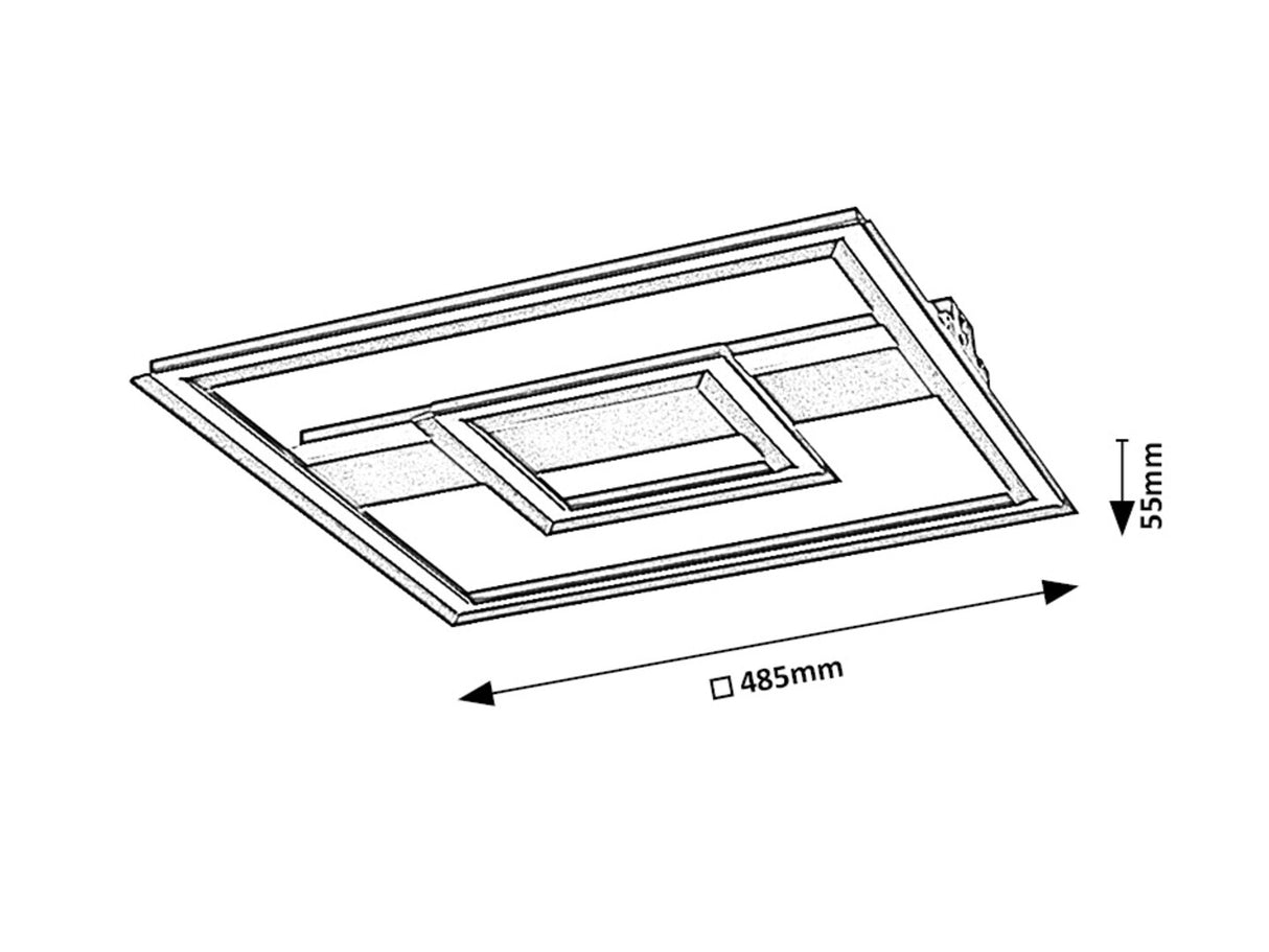 Plafoniera LED Sidona, negru, 48W, 2300lm,3000K, IP20, Rabalux, 71071