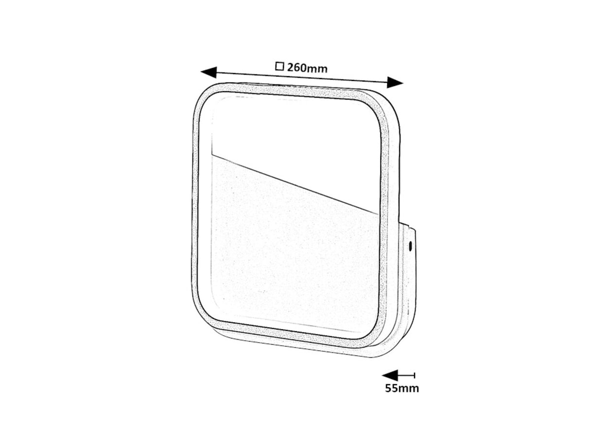 Aplica Razzi, negru, LED, 13W, 670 lumeni, 4000K, 26x26 cm, Rabalux 71086