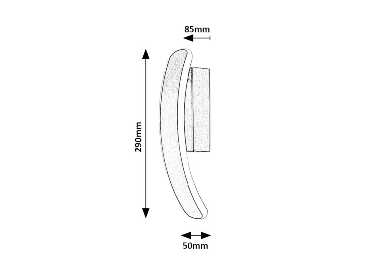 Aplica LED Jarnelle, crom satin, 12W, 800lm, 3000K, IP20, Rabalux, 71088