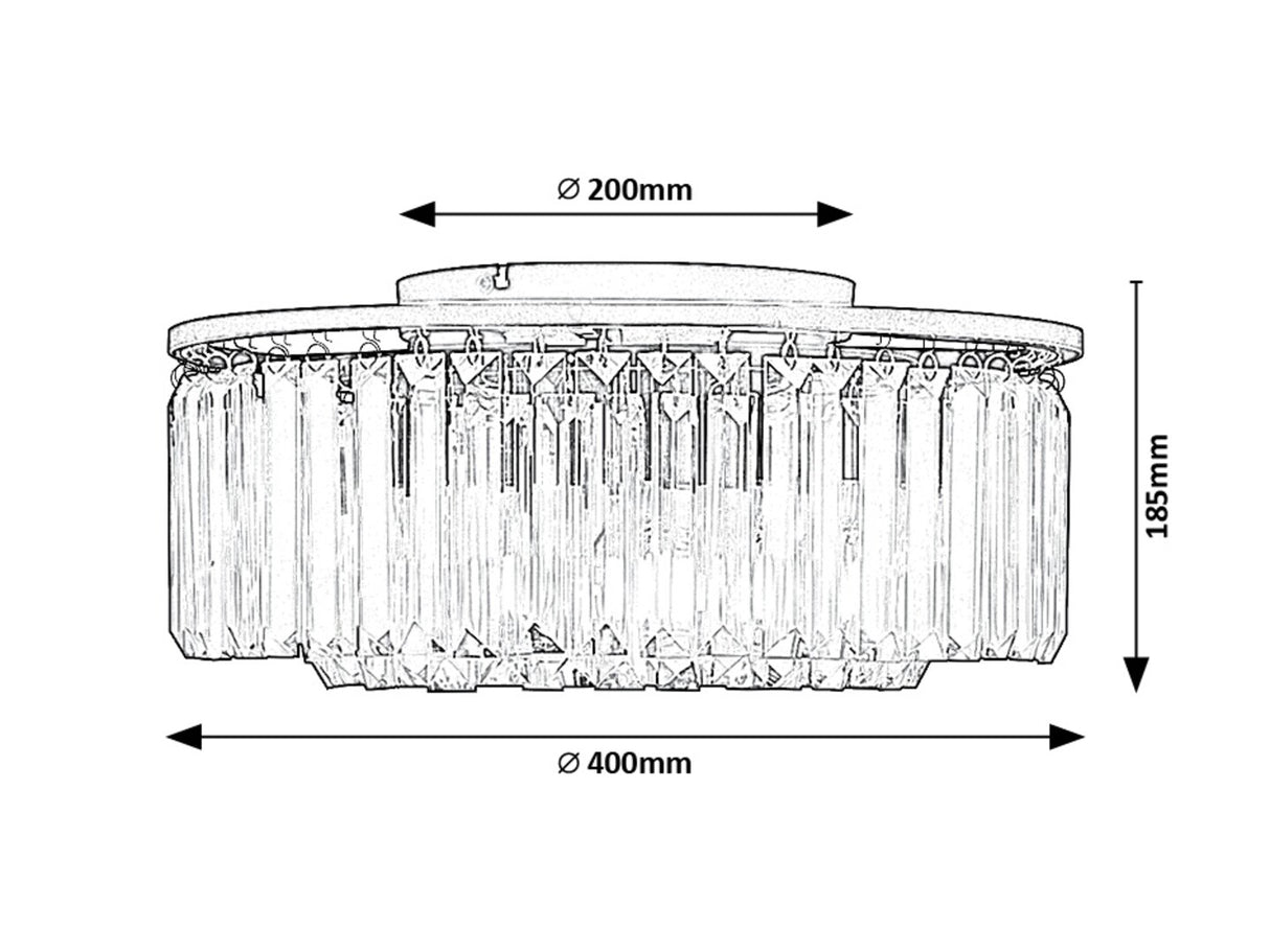 Plafoniera Eloisa, negru+sticla transparenta, 3xE27, IP20, Rabalux, 71093