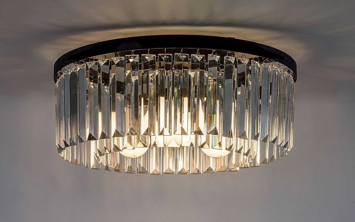 Plafoniera Eloisa, negru+sticla transparenta, 3xE27, IP20, Rabalux, 71093