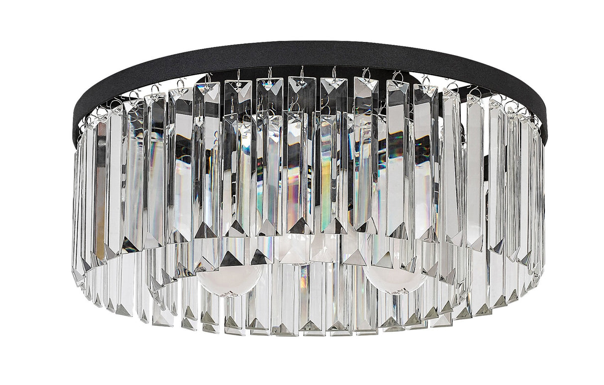 Plafoniera Eloisa, negru+sticla transparenta, 3xE27, IP20, Rabalux, 71093