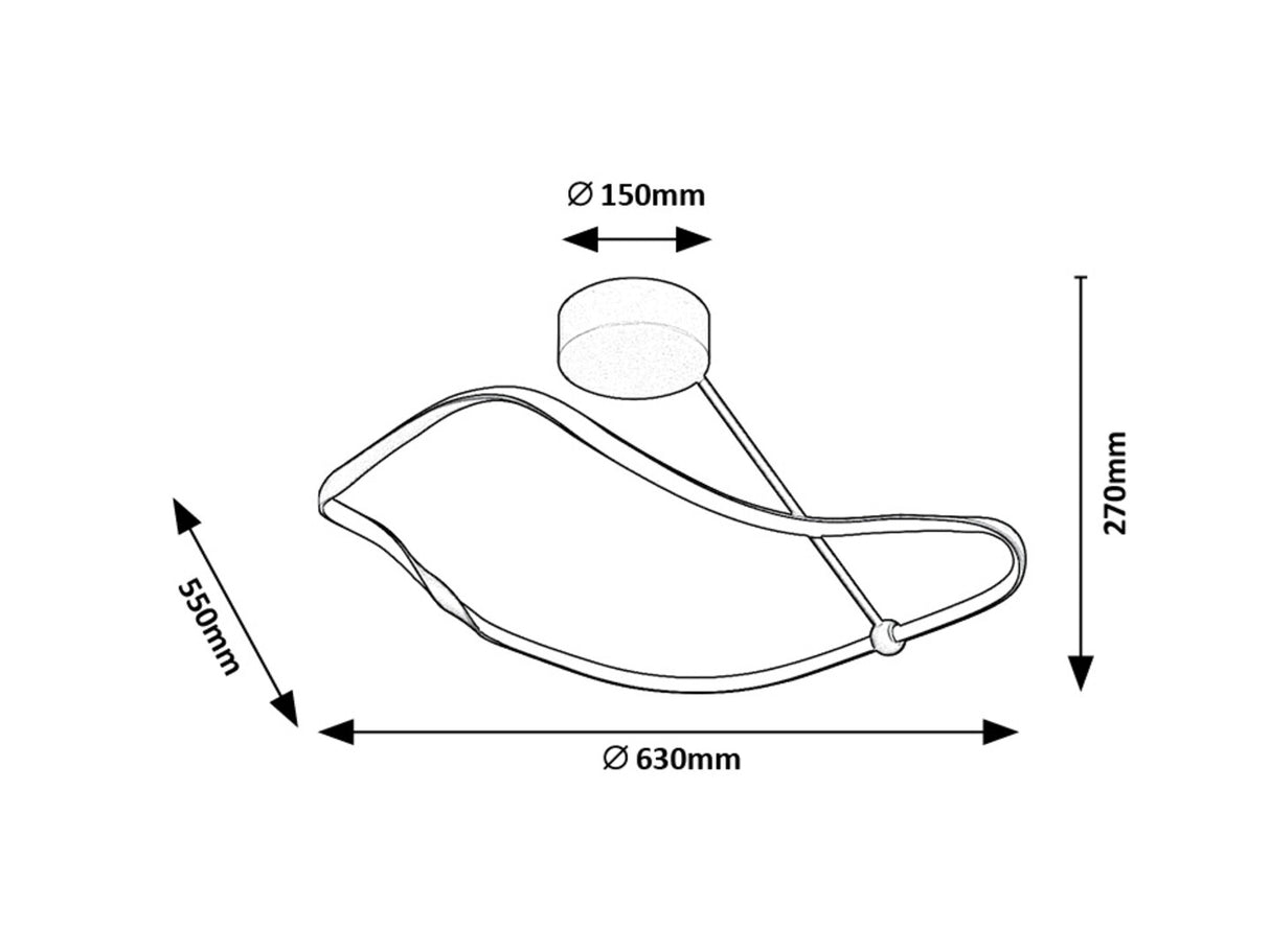 Plafoniera LED Mirossi, negru mat, 38W, 2240lm, 4000K, L.63cm, IP20, Rabalux, 71094