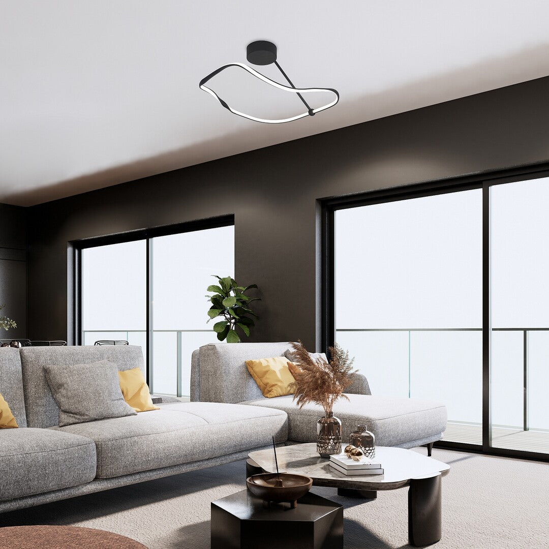 Plafoniera LED Mirossi, negru mat, 38W, 2240lm, 4000K, L.63cm, IP20, Rabalux, 71094