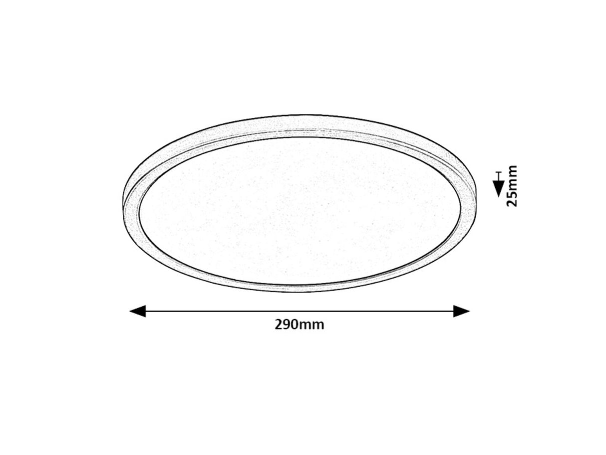 Plafoniera LED Gonzalo, negru, 24W, 1600lm, 3000K/4000K/6000K, IP20, Rabalux, 71096