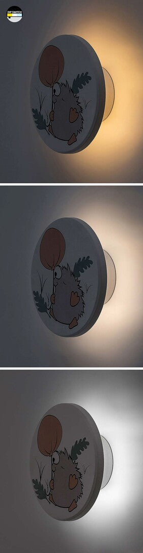 Aplica pentru copii Hedgy, alb, LED 9W, 800lm, 3000, 4000, 6500K, D.12,IP20, Rabalux, 71099