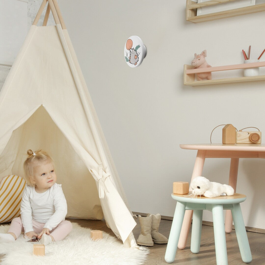 Aplica pentru copii Hedgy, alb, LED 9W, 800lm, 3000, 4000, 6500K, D.12,IP20, Rabalux, 71099