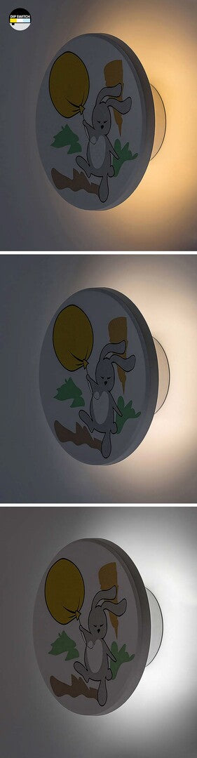 Aplica pentru copii Hopply, alb, LED 9W, 800lm, 3000, 4000, 6500K, D.12,IP20, Rabalux, 71100