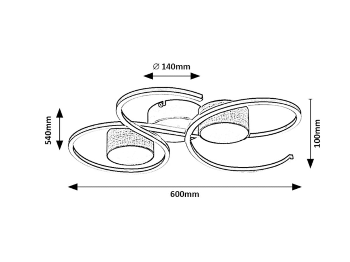 Plafoniera LED Shiena, negru mat, 38W, 1880lm, 4000K, IP20, Rabalux, 71116
