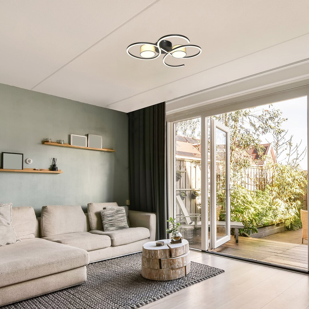 Plafoniera LED Shiena, negru mat, 38W, 1880lm, 4000K, IP20, Rabalux, 71116