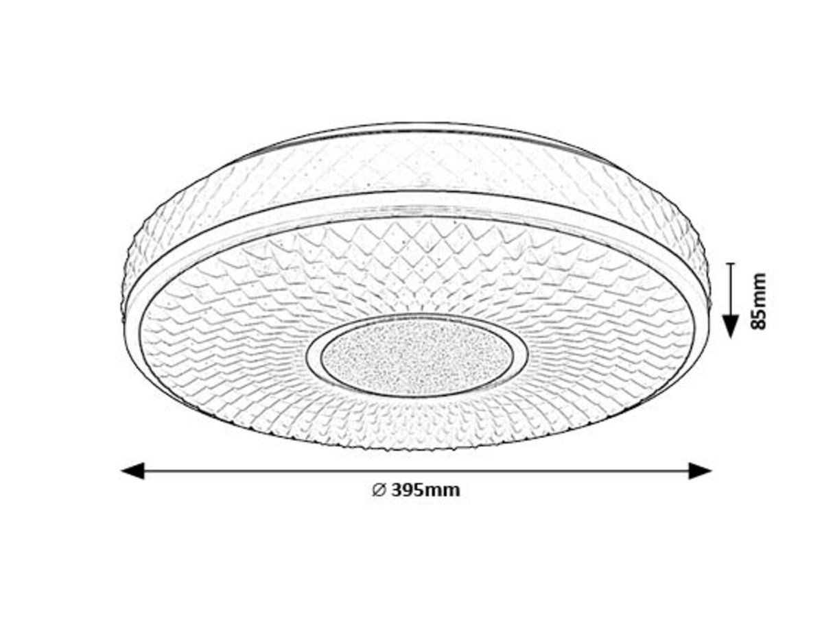 Plafoniera LED Sedona 2, alb/negru, 24W, 1680lm, 4000K, IP20, Rabalux, 71137