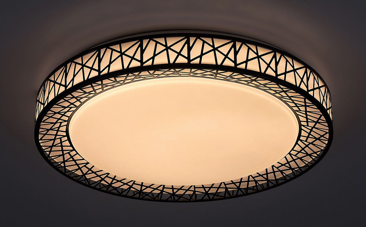 Plafoniera LED Nilin, negru, 48W, 3400lm, 3000K-4000K-6500K, telecomanda, D.49cm, IP20, Rabalux, 71140