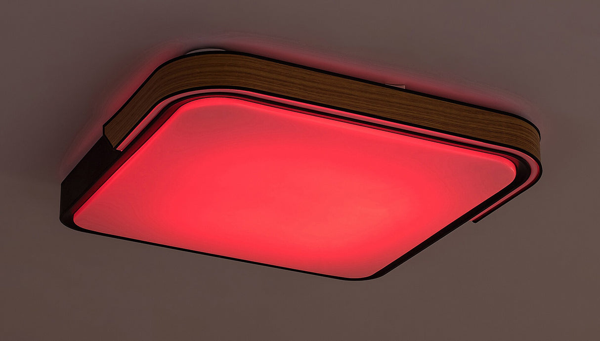 Plafoniera LED Arild, negru, 48W, 1850lm, 3000K/4000K/6000K, telecomanda, RGB, WIFI, BLUETOOTH, IP20, Rabalux, 71146