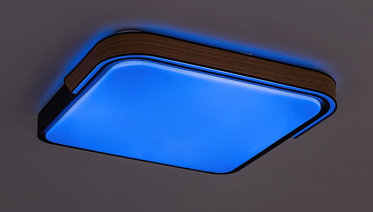 Plafoniera LED Arild, negru, 48W, 1850lm, 3000K/4000K/6000K, telecomanda, RGB, WIFI, BLUETOOTH, IP20, Rabalux, 71146