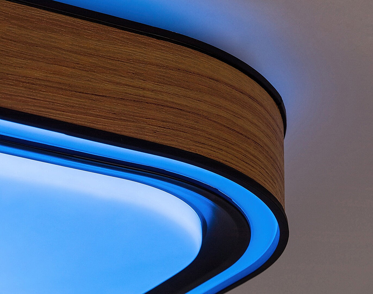 Plafoniera LED Arild, negru, 48W, 1850lm, 3000K/4000K/6000K, telecomanda, RGB, WIFI, BLUETOOTH, IP20, Rabalux, 71146