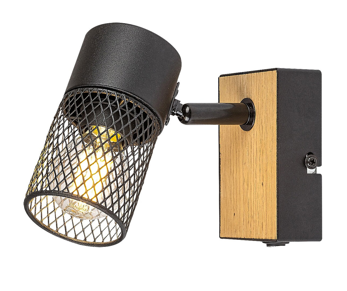 Aplica Metta, 1xE14, negru mat, lemn, Rabalux 71151