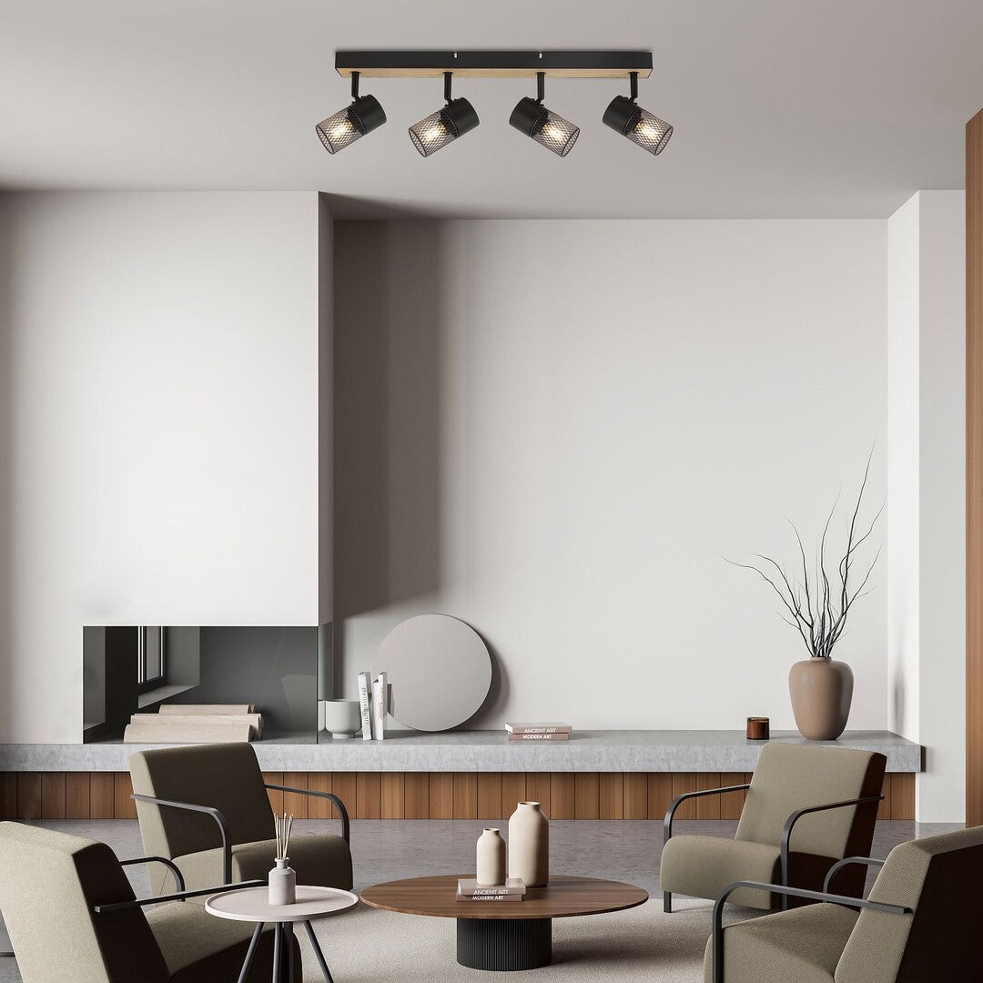 Plafoniera Metta, negru mat, 4xE14, IP20, Rabalux ,71154