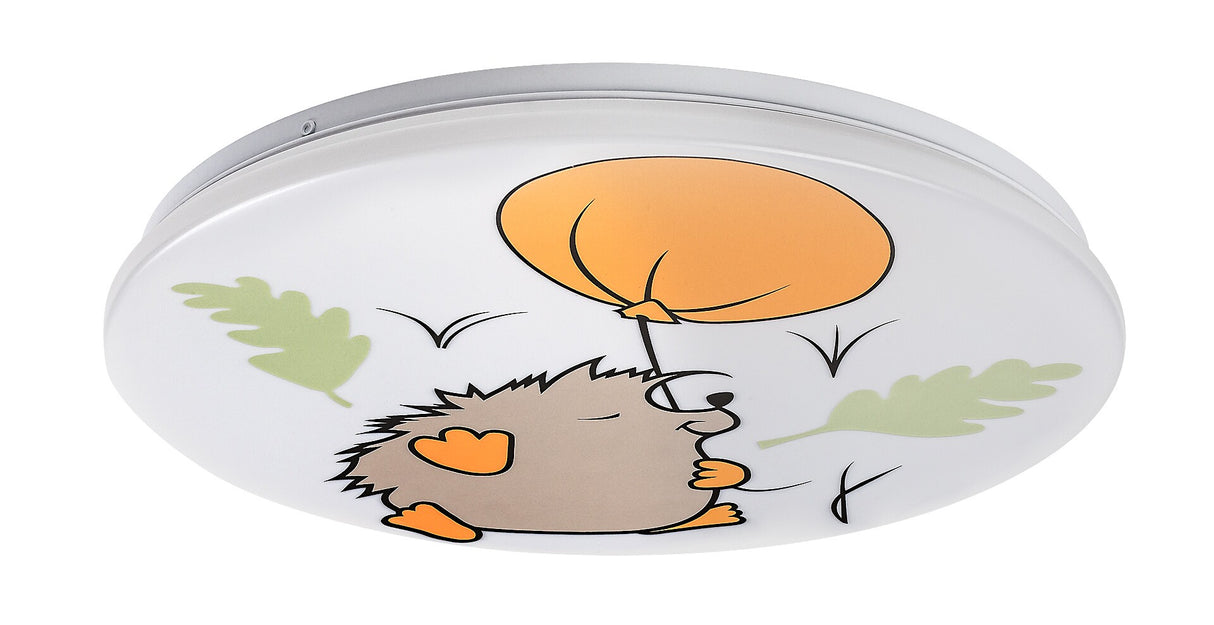 Plafoniera pentru copii Hedgy, alb, LED 24W, 1320lm, 3000K, D.37.5,IP20, Rabalux, 71191