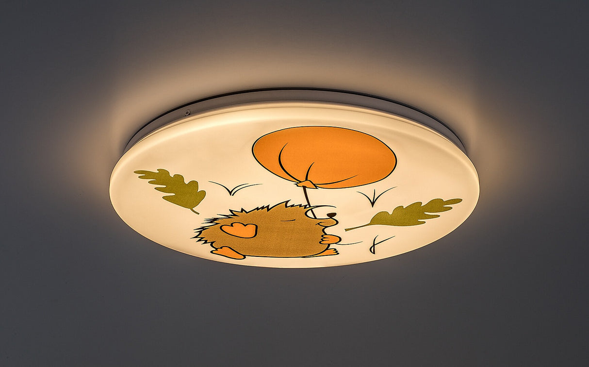 Plafoniera pentru copii Hedgy, alb, LED 24W, 1320lm, 3000K, D.37.5,IP20, Rabalux, 71191