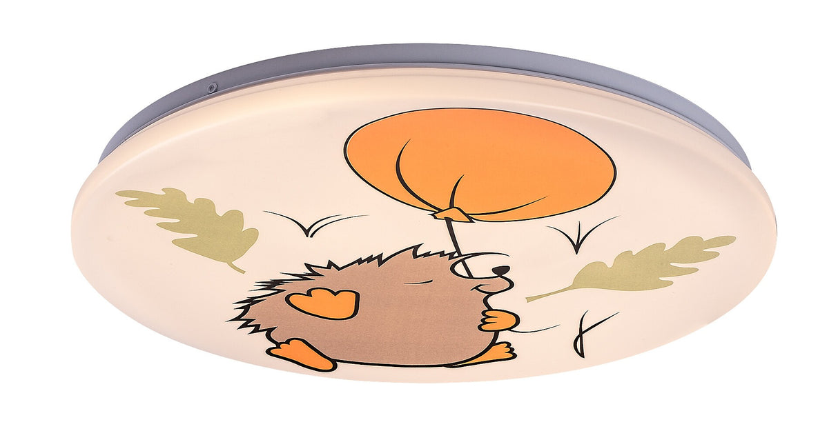 Plafoniera pentru copii Hedgy, alb, LED 24W, 1320lm, 3000K, D.37.5,IP20, Rabalux, 71191