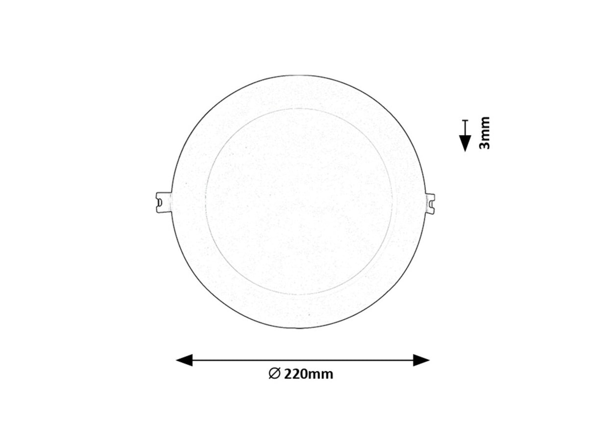 Spot LED incastrat Shaun2, alb, 18W, 1220lm, 3000K, D.22cm, IP20, Rabalux, 71219