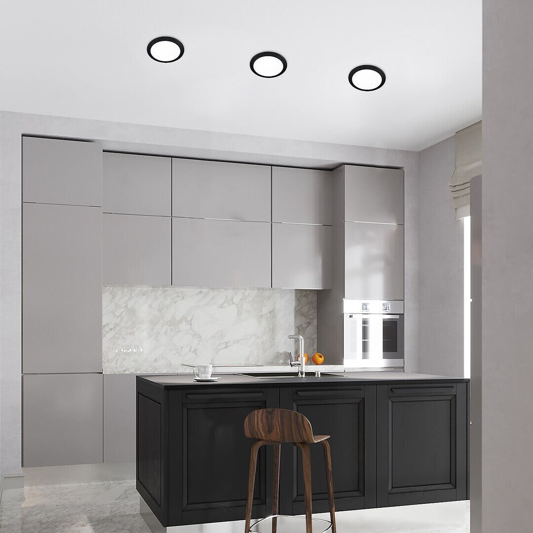 Spot LED incastrat Shaun2, negru, 3W, 200lm, 3000K, D.9cm, IP20, Rabalux, 71224