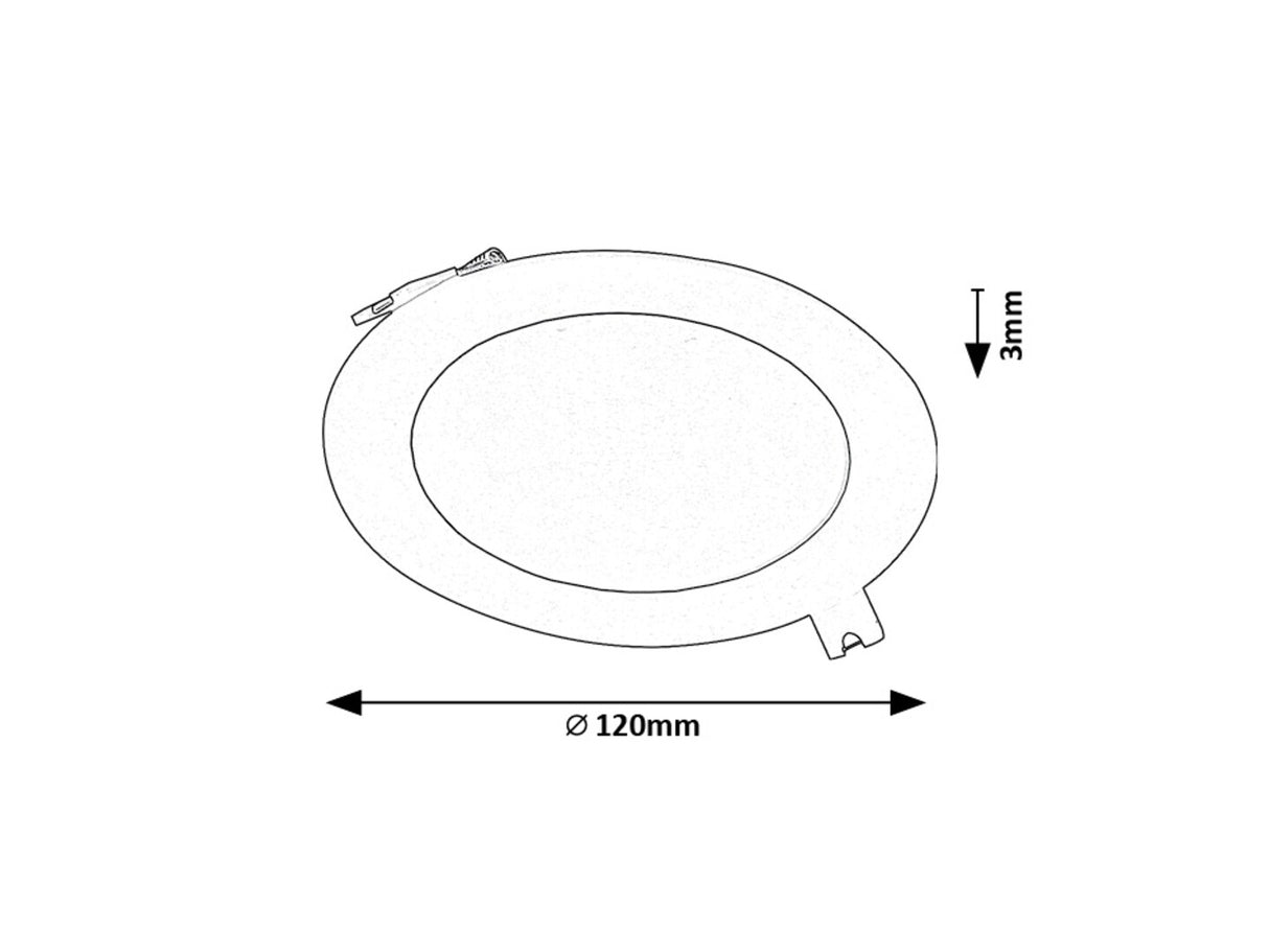Spot LED incastrat Shaun2, negru, 6W, 450lm, 3000K, D.12cm, IP20, Rabalux, 71225