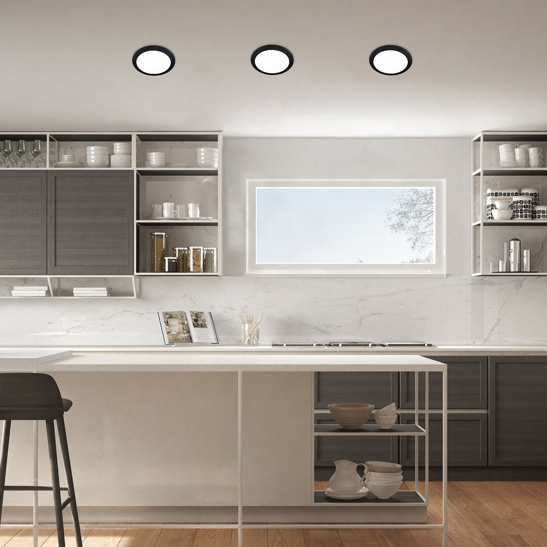 Spot LED incastrat Shaun2, negru, 6W, 450lm, 3000K, D.12cm, IP20, Rabalux, 71225