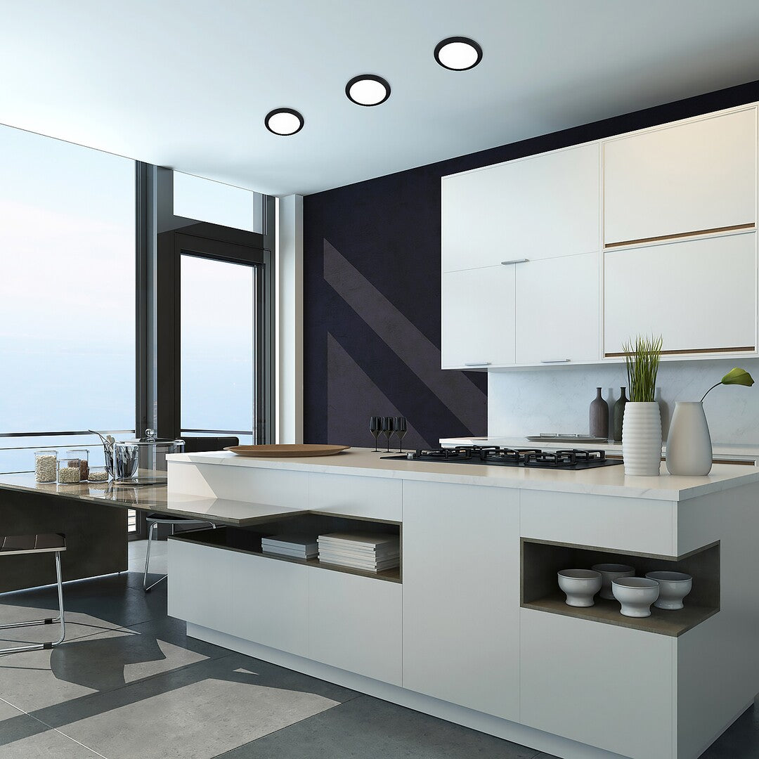 Spot LED incastrat Shaun2, negru, 12W, 800lm, 3000K, D.17cm, IP20, Rabalux, 71226