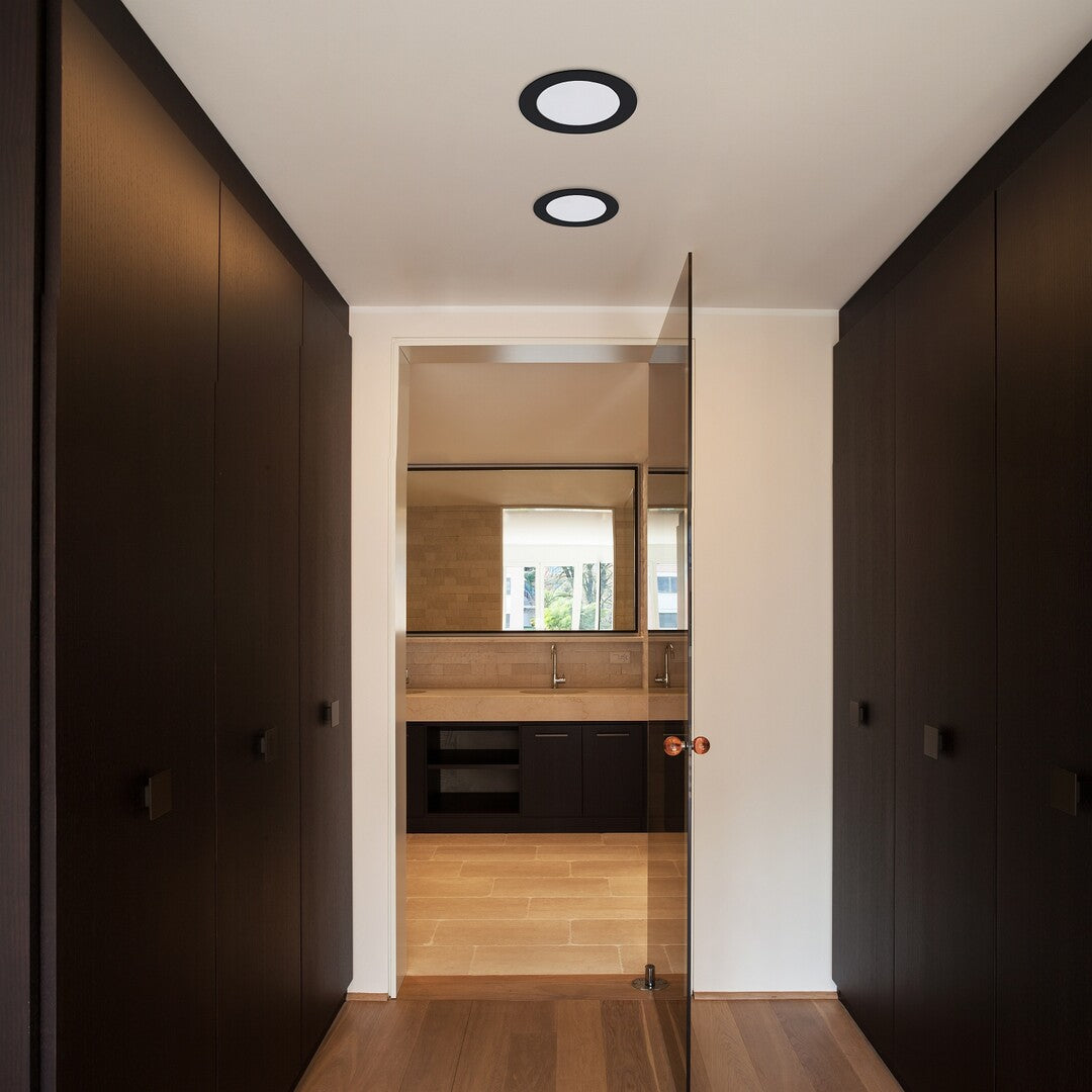 Spot LED incastrat Shaun2, negru, 18W, 1350lm, 4000K, D.22cm, IP20, Rabalux, 71243