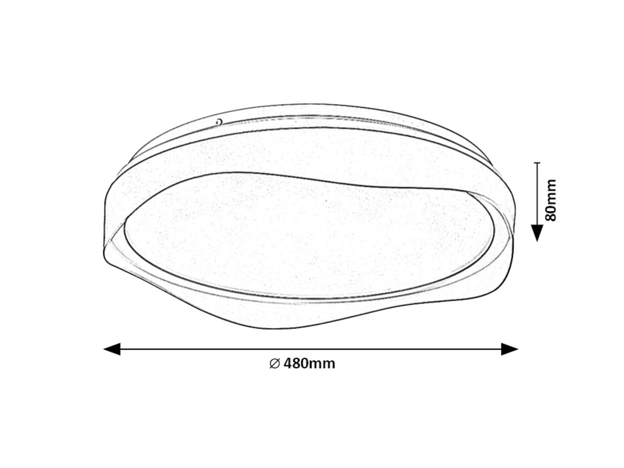 Plafoniera LED Israh, gri, 40W, 1850lm, 4000K, D.48cm, IP20, Rabalux, 71249