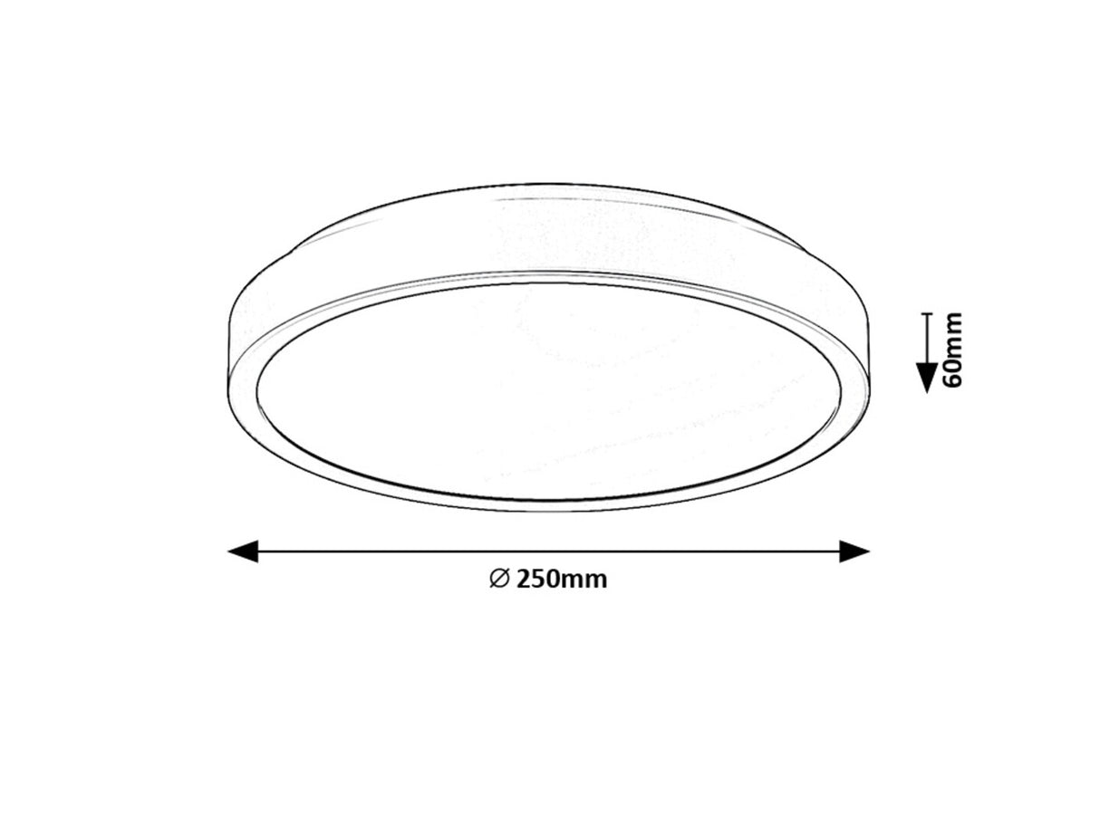 Plafoniera baie Samira, negru, LED, 18W, 1380 lumeni, 4000K, D.25 cm, IP44, Rabalux 71252