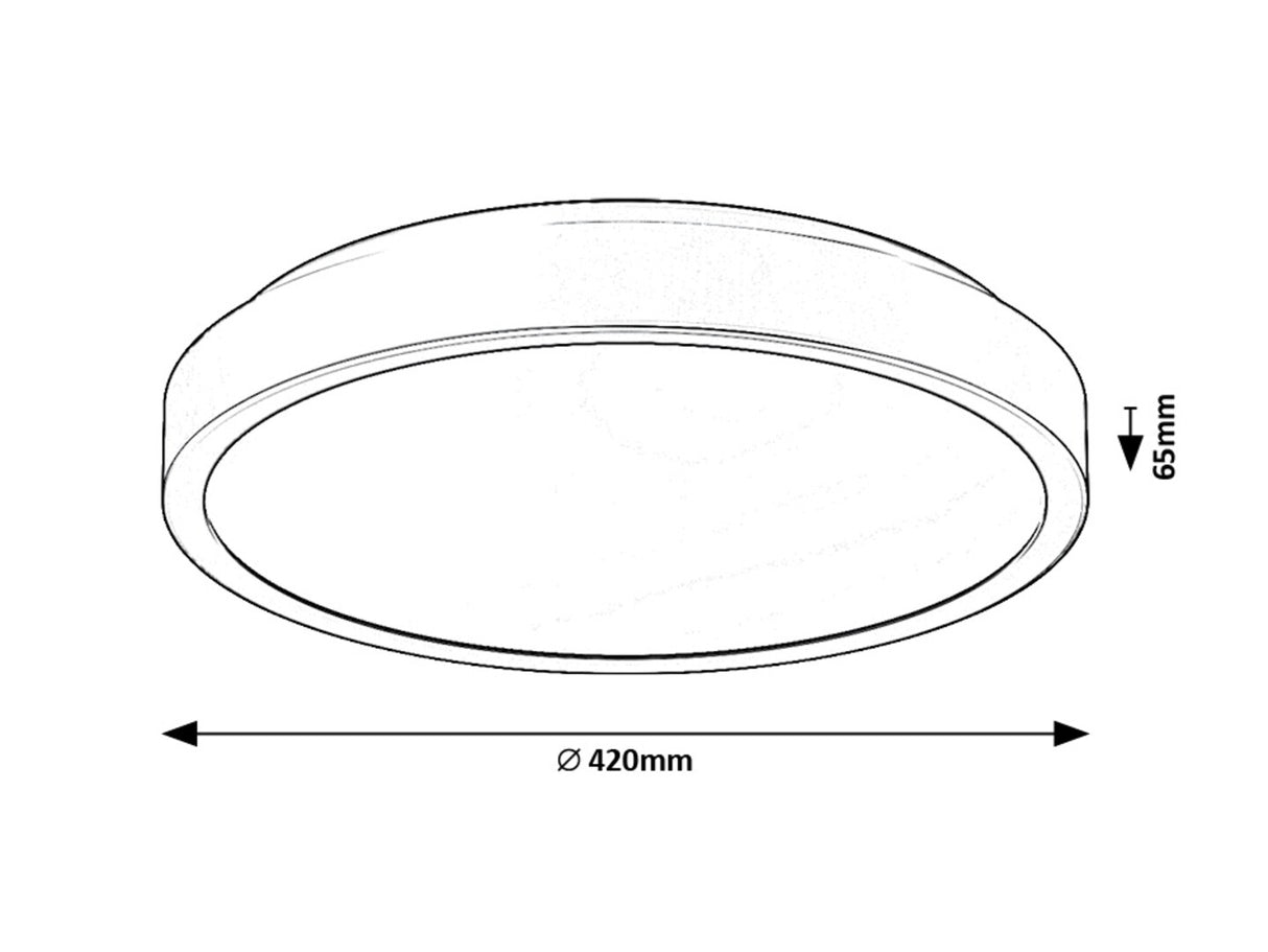 Plafoniera baie Samira, negru, LED, 48W, 3100 lumeni, 4000K, D.42 cm, IP44, Rabalux 71254