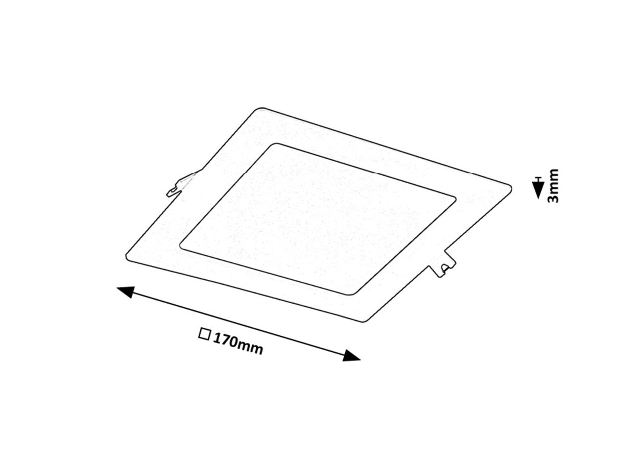 Spot LED incastrat Shaun2, negru, 12W, 810lm, 4000K, D.17cm, IP20, Rabalux, 71264
