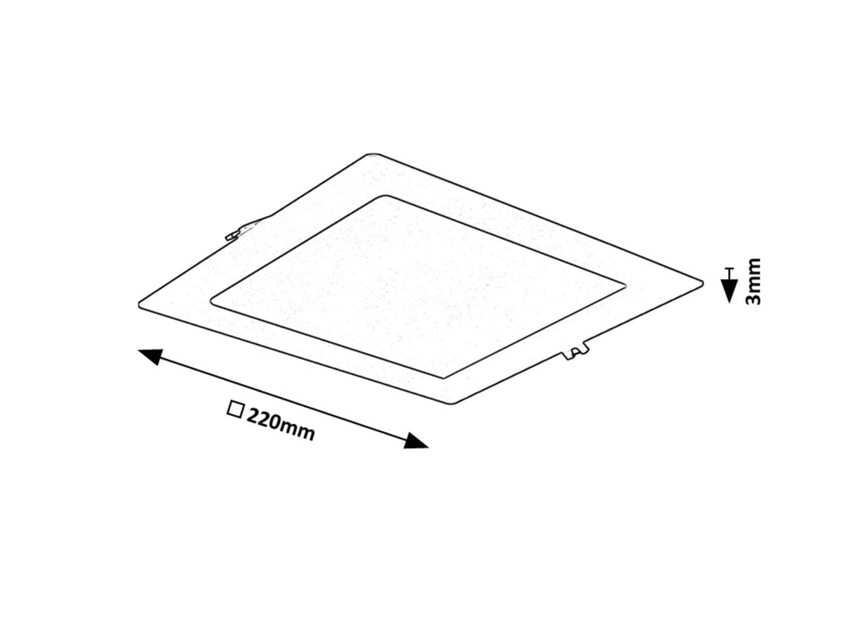 Spot LED incastrat Shaun2, negru, 18W, 1350lm, 4000K, D.22cm, IP20, Rabalux, 71265