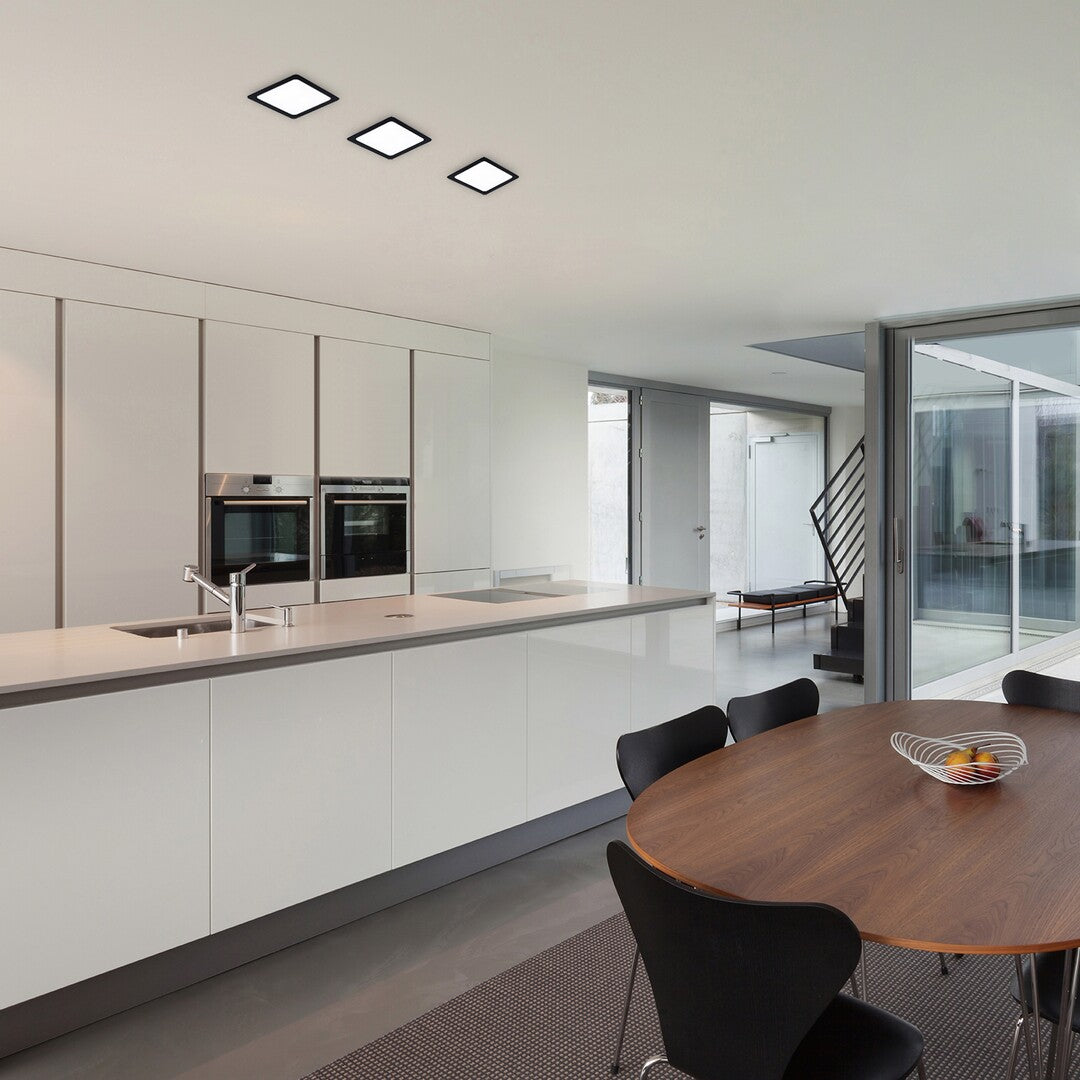 Spot LED incastrat Shaun2, negru, 18W, 1350lm, 4000K, D.22cm, IP20, Rabalux, 71265