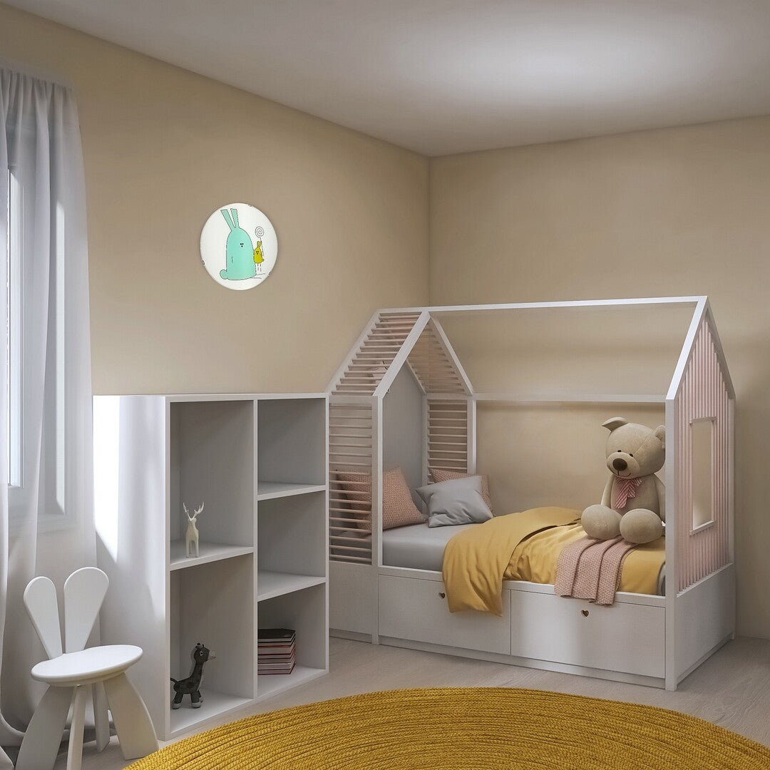 Plafoniera copii Flappy, alb, 2 x E27, D.40, IP20, Rabalux, 71279